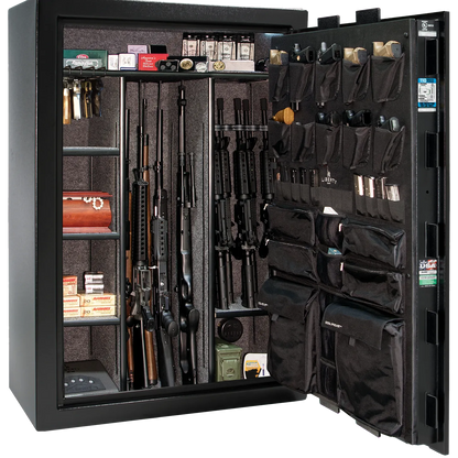 Liberty Fatboy textured black safe interior with shelving and door storage