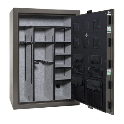 Liberty Fatboy Jr. gray marble safe interior with shelving and door storage