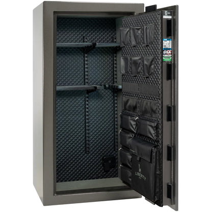 Liberty Franklin 29 gun safe in Gray Marble with Black Chrome, Signature interior view.
