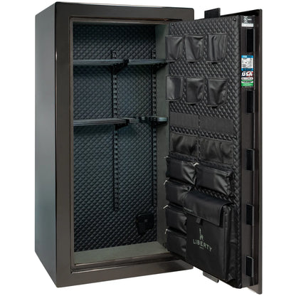 Liberty Franklin 29 gun safe in Black Gloss with Chrome, Signature interior view.