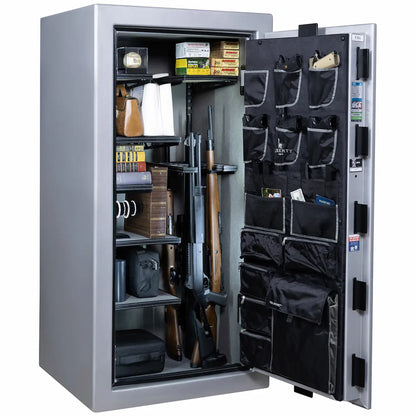 Liberty Franklin 29 gun safe glacial steel interior view loaded