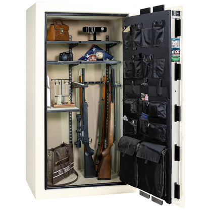 Liberty Franklin 40 Pro Flex interior in White Gloss, loaded storage configuration.