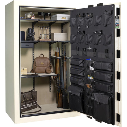Liberty Franklin 50 Pro Flex interior in White Gloss, loaded storage configuration.