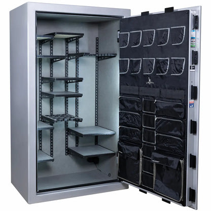 Liberty Franklin 50 gun safe glacial steel interior view