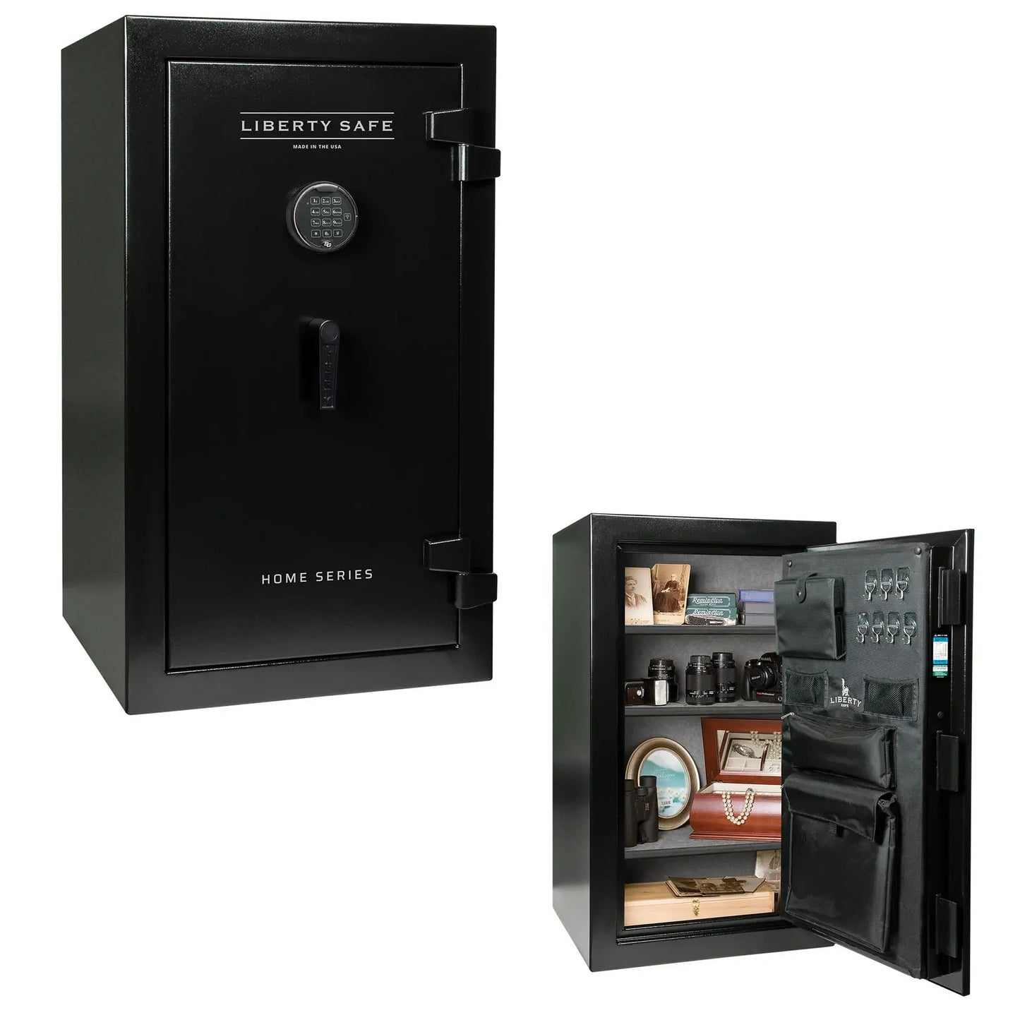 Liberty Home Series 12 in Textured Black with Black Chrome Hardware interior and exterior