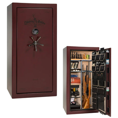 Liberty Lincoln 25 safe in Burgundy Marble with Black Chrome hardware