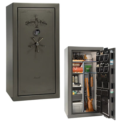 Liberty Lincoln 25 safe in Gray Gloss with Black Chrome hardware