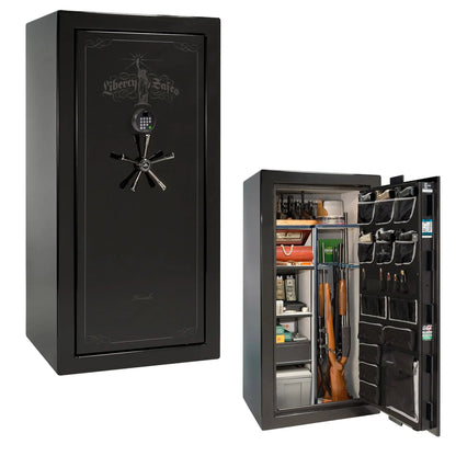 Liberty Lincoln 25 safe in Black Mirror Gloss with Black Chrome hardware