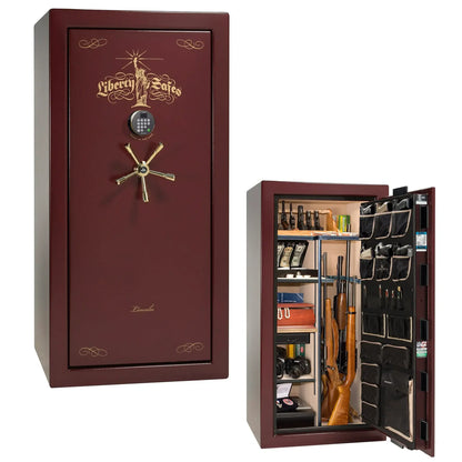 Liberty Lincoln 25 safe in Burgundy Marble with Brass hardware