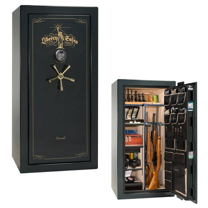 Liberty Lincoln 25 safe in Green Gloss with Brass hardware