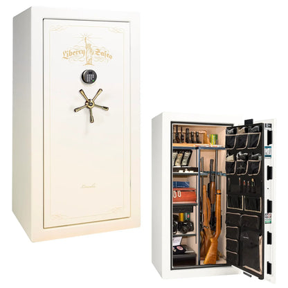 Liberty Lincoln 25 safe in White Gloss with Brass hardware