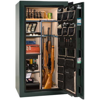 Interior of Liberty Lincoln 25 safe in Green Marble with Black Chrome hardware