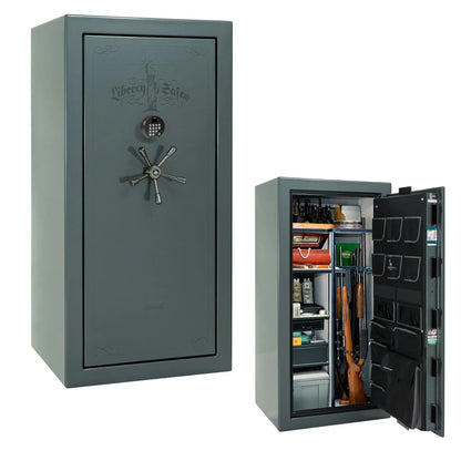 Liberty Lincoln 25 safe in Forest Mist Gloss with Black Chrome hardware