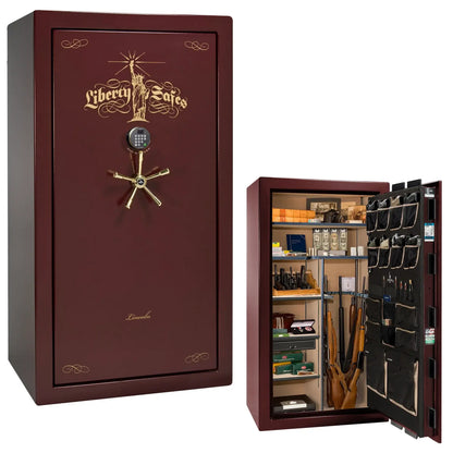 Liberty Lincoln 40 safe in Burgundy Marble with Brass hardware