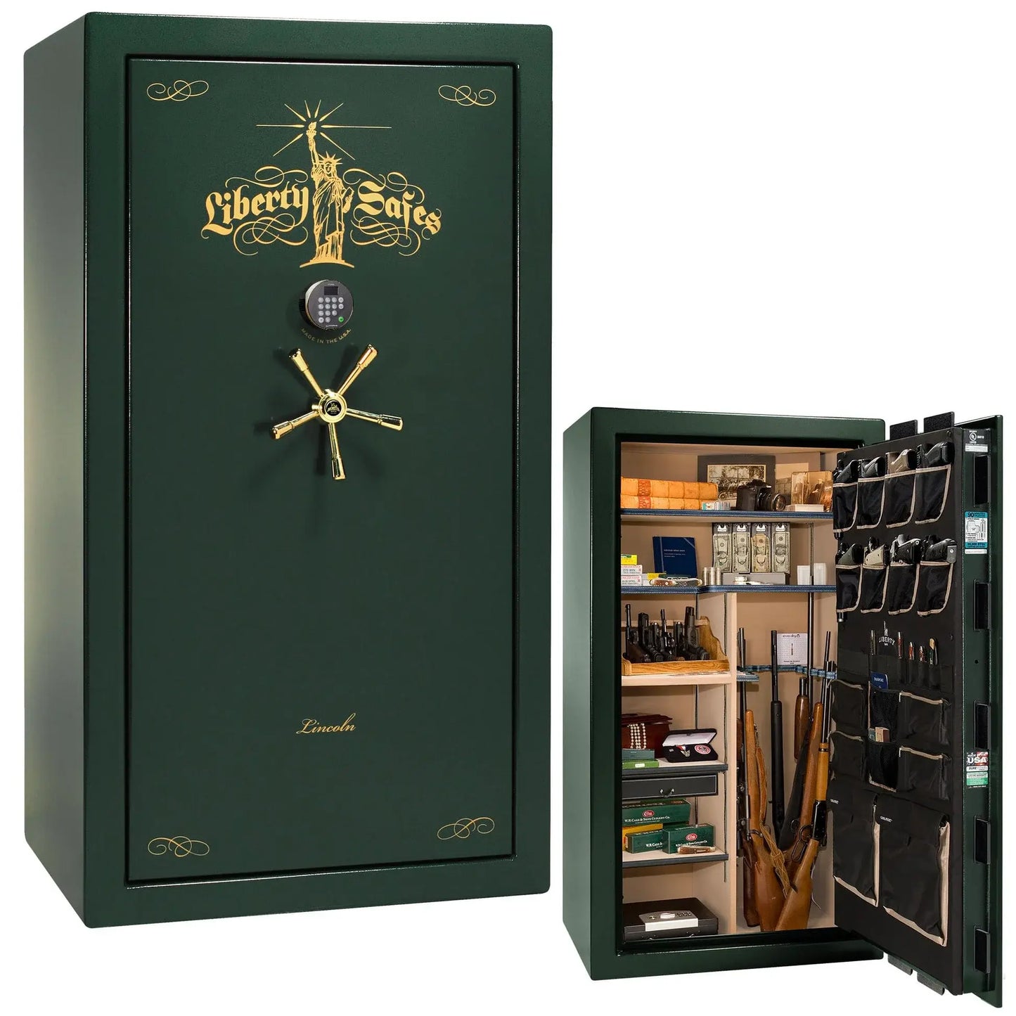 Liberty Lincoln 40 safe in Green Marble with Brass hardware