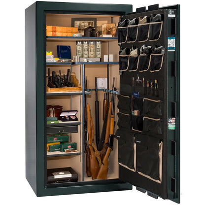 Interior of Liberty Lincoln 40 safe in Green Gloss with Brass hardware