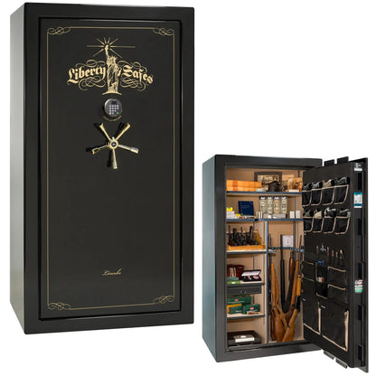 Liberty Lincoln 40 safe in Black Mirror Gloss with Brass hardware