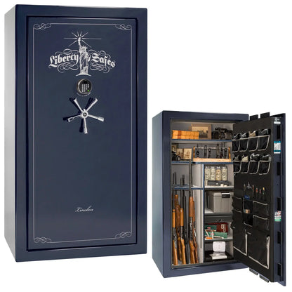 Liberty Lincoln 40 safe in Blue Mirror Gloss with Chrome hardware