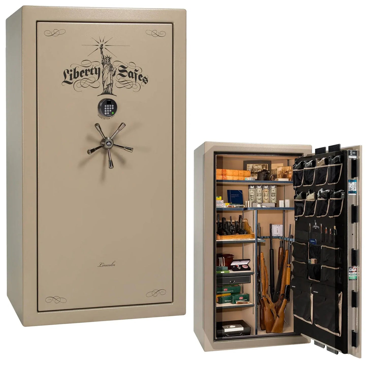 Liberty Lincoln 40 safe in Champagne Marble with Black Chrome hardware