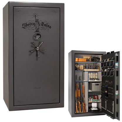 Liberty Lincoln 40 safe in Gray Marble with Black Chrome hardware