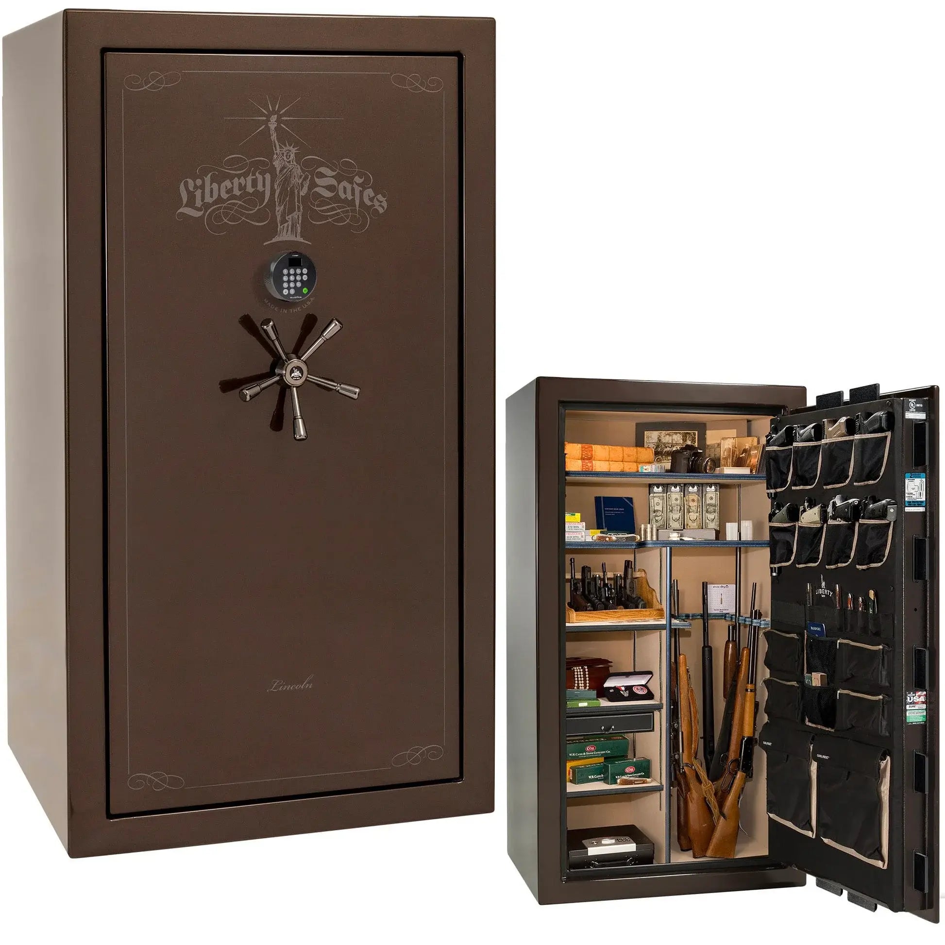 Liberty Lincoln 40 safe in Bronze Gloss with Black Chrome hardware