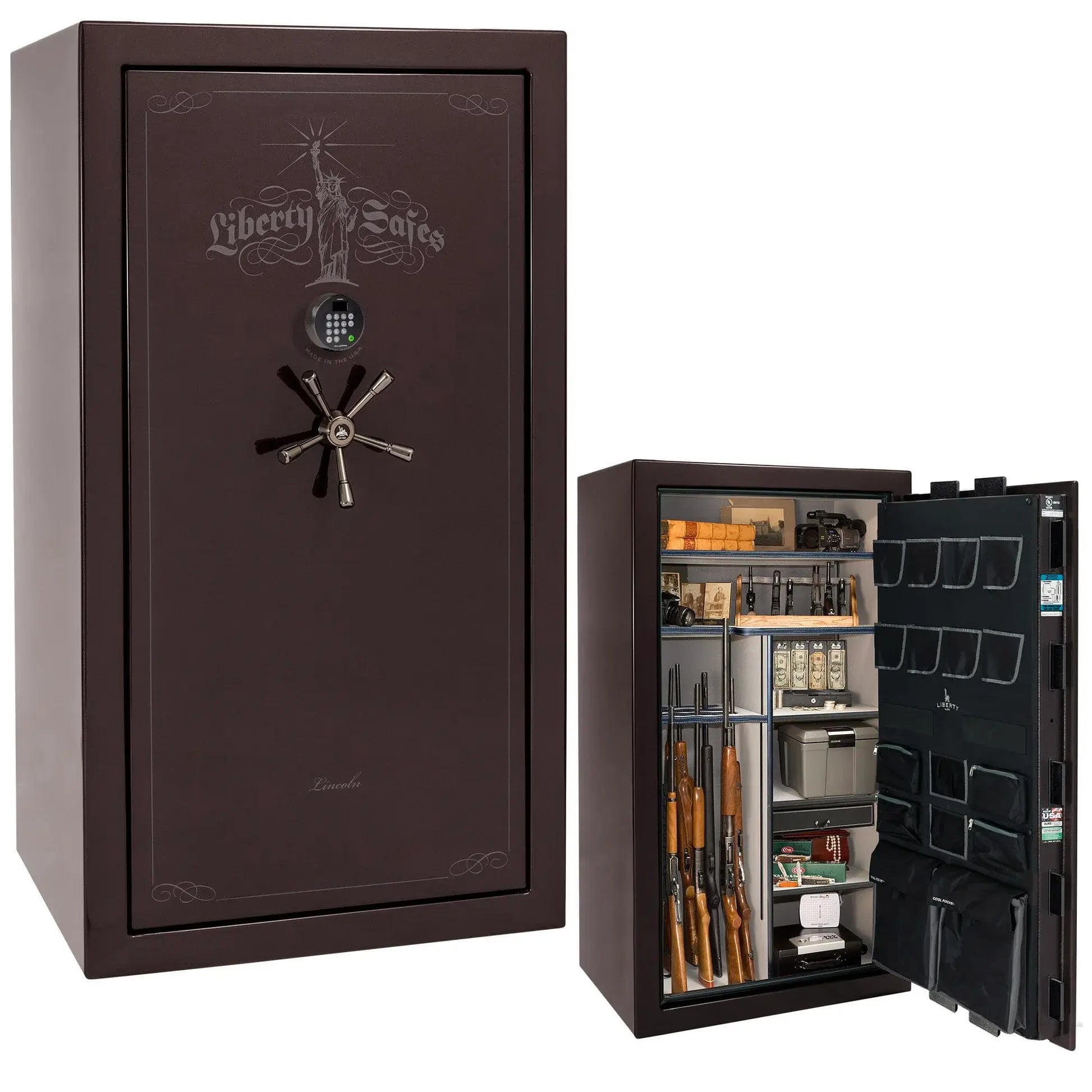 Liberty Lincoln 40 safe in Black Cherry Gloss with Black Chrome hardware