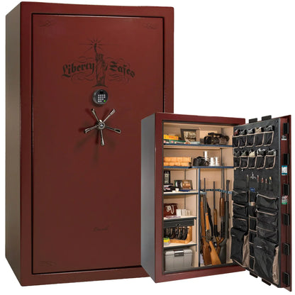 Liberty Lincoln 50 safe in Burgundy Marble with Black Chrome hardware