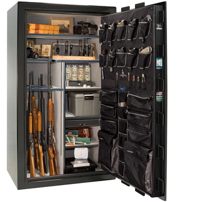 Interior of Liberty Lincoln 50 safe in Black Mirror Gloss with Black Chrome hardware