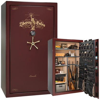 Liberty Lincoln 50 safe in Burgundy Marble with Brass hardware
