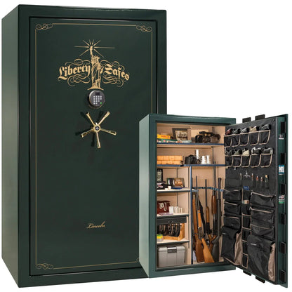 Liberty Lincoln 50 safe in Green Gloss with Brass hardware