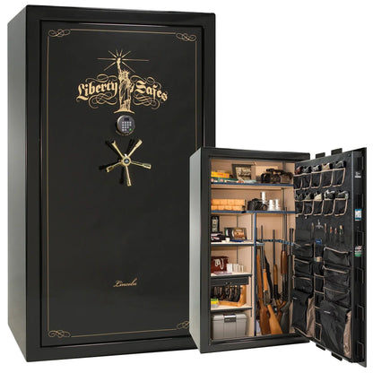 Liberty Lincoln 50 safe in Black Mirror Gloss with Brass hardware