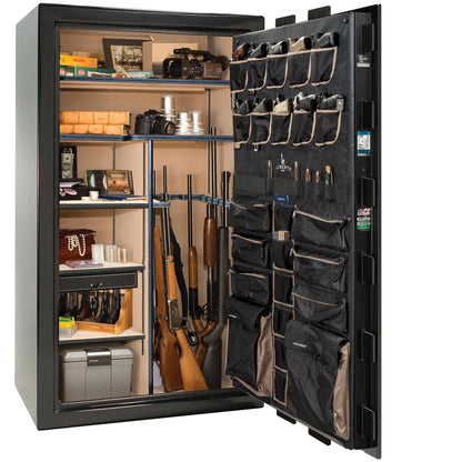 Interior of Liberty Lincoln 50 safe in Black Mirror Gloss with Brass hardware