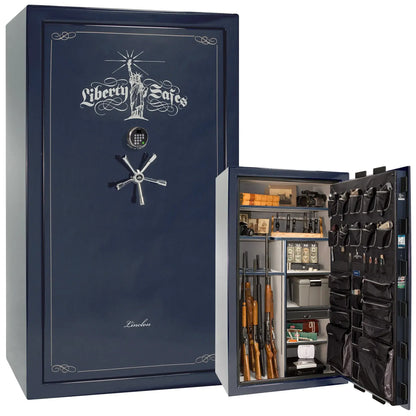 Liberty Lincoln 50 safe in Blue Mirror Gloss with Chrome hardware