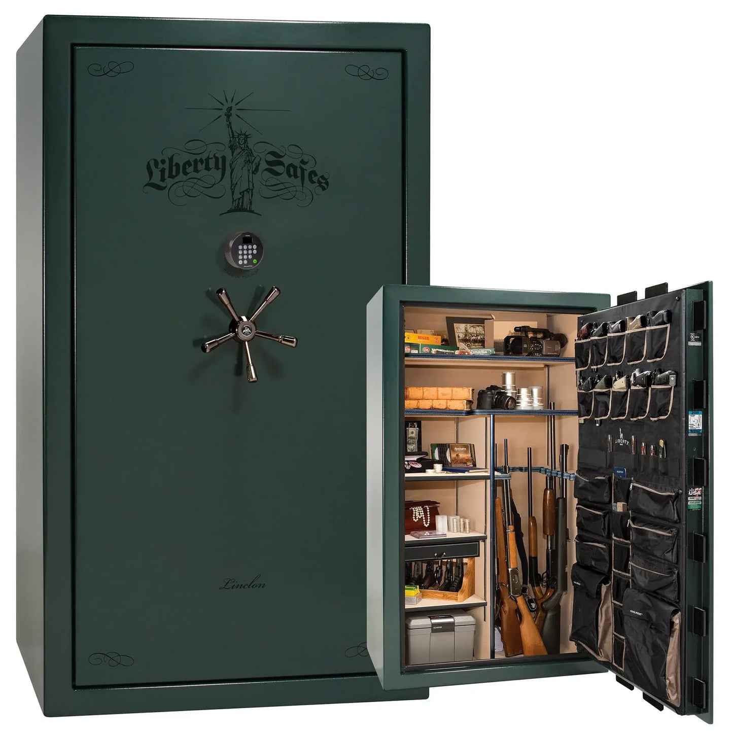 Liberty Lincoln 50 safe in Green Marble with Black Chrome hardware
