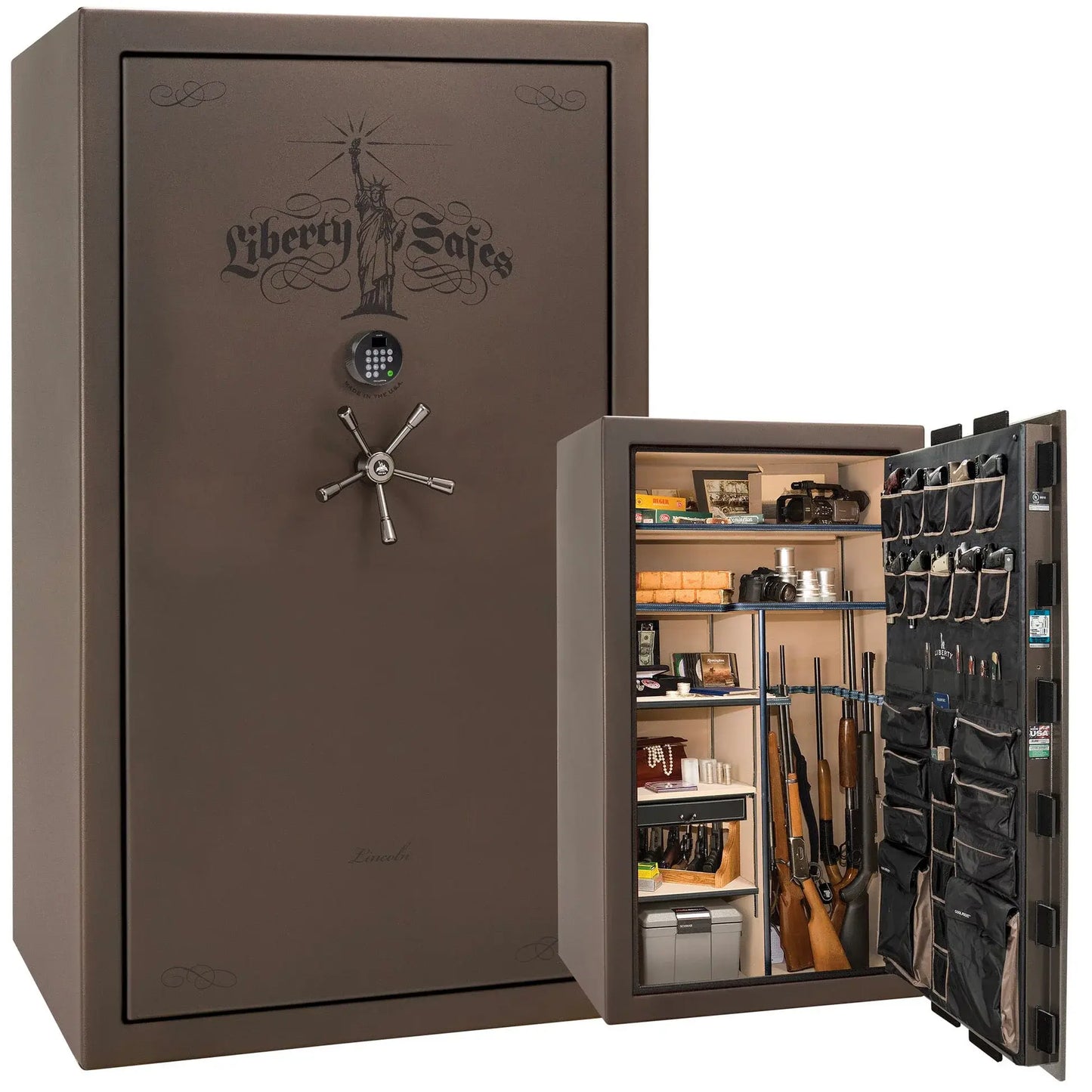 Liberty Lincoln 50 safe in Bronze Gloss with Black Chrome hardware
