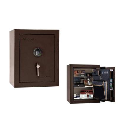 Liberty Premium Home 08 safe in Bronze Gloss with Black Chrome hardware and Dormakaba 702D electronic lock.