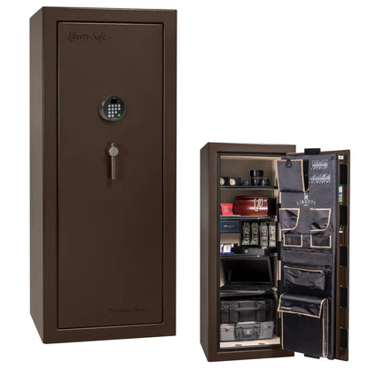 Liberty Premium Home 17 safe in Bronze Gloss with Black Chrome hardware and Dormakaba 702D electronic lock.