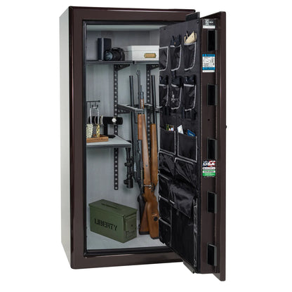 Liberty Presidential 25 safe in Black Cherry Gloss with loaded Pro Flex interior.