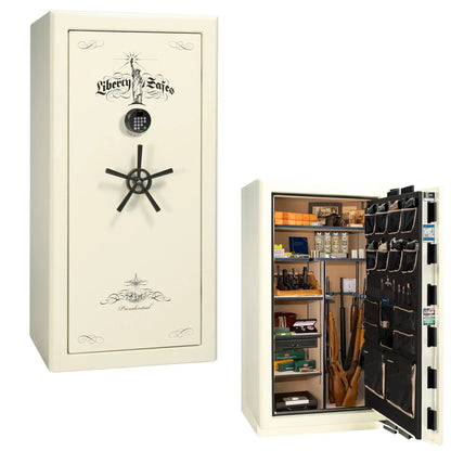 Liberty Safe Presidential 25 in White Marble with Black Chrome hardware