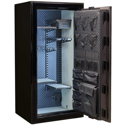 Liberty Presidential 25 safe in Two-Tone Charcoal Gloss with Signature interior.