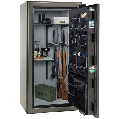 Liberty Presidential 25 safe in Gray Gloss with loaded Pro Flex interior.