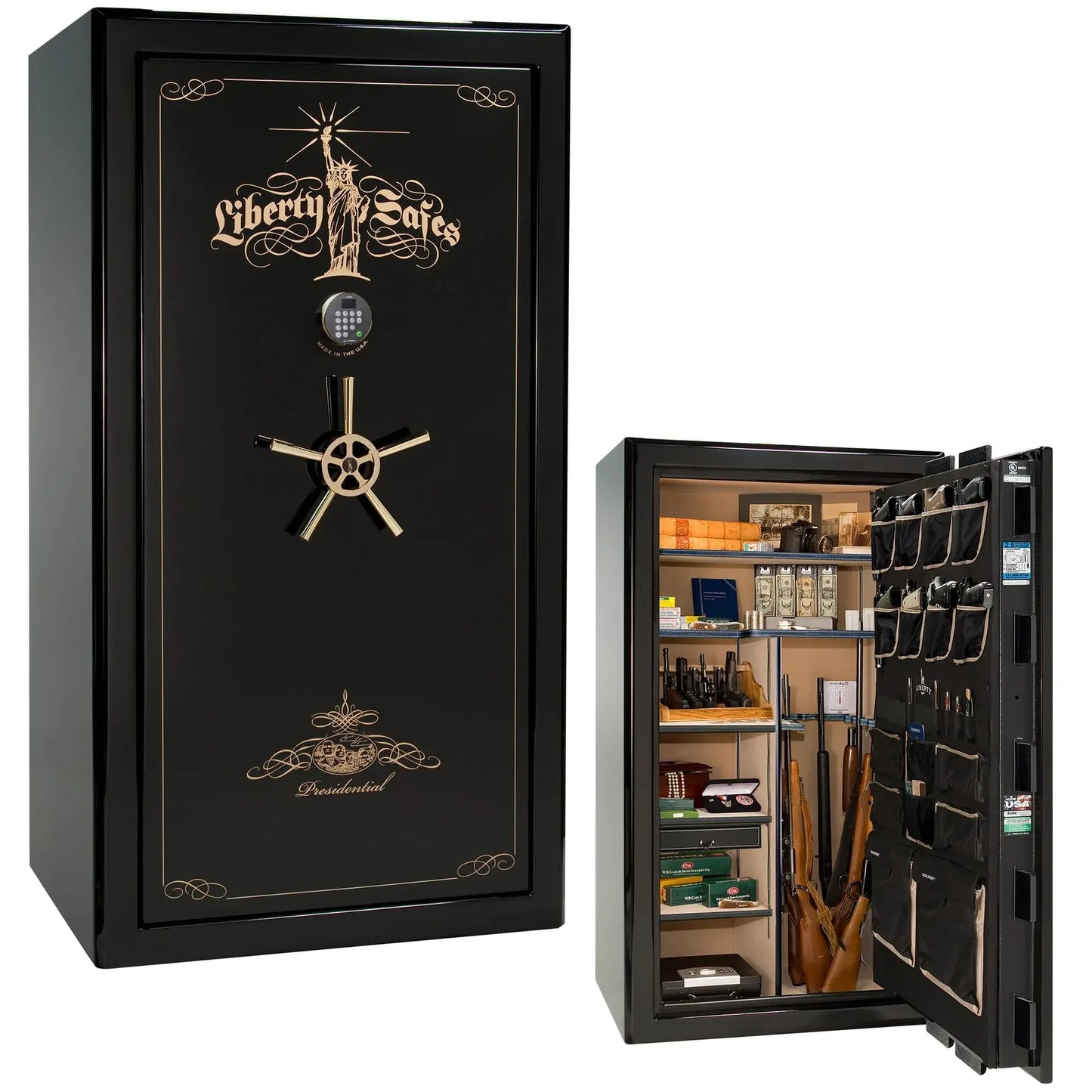 Liberty Safe Presidential 40 in Black Mirror Gloss with gold hardware