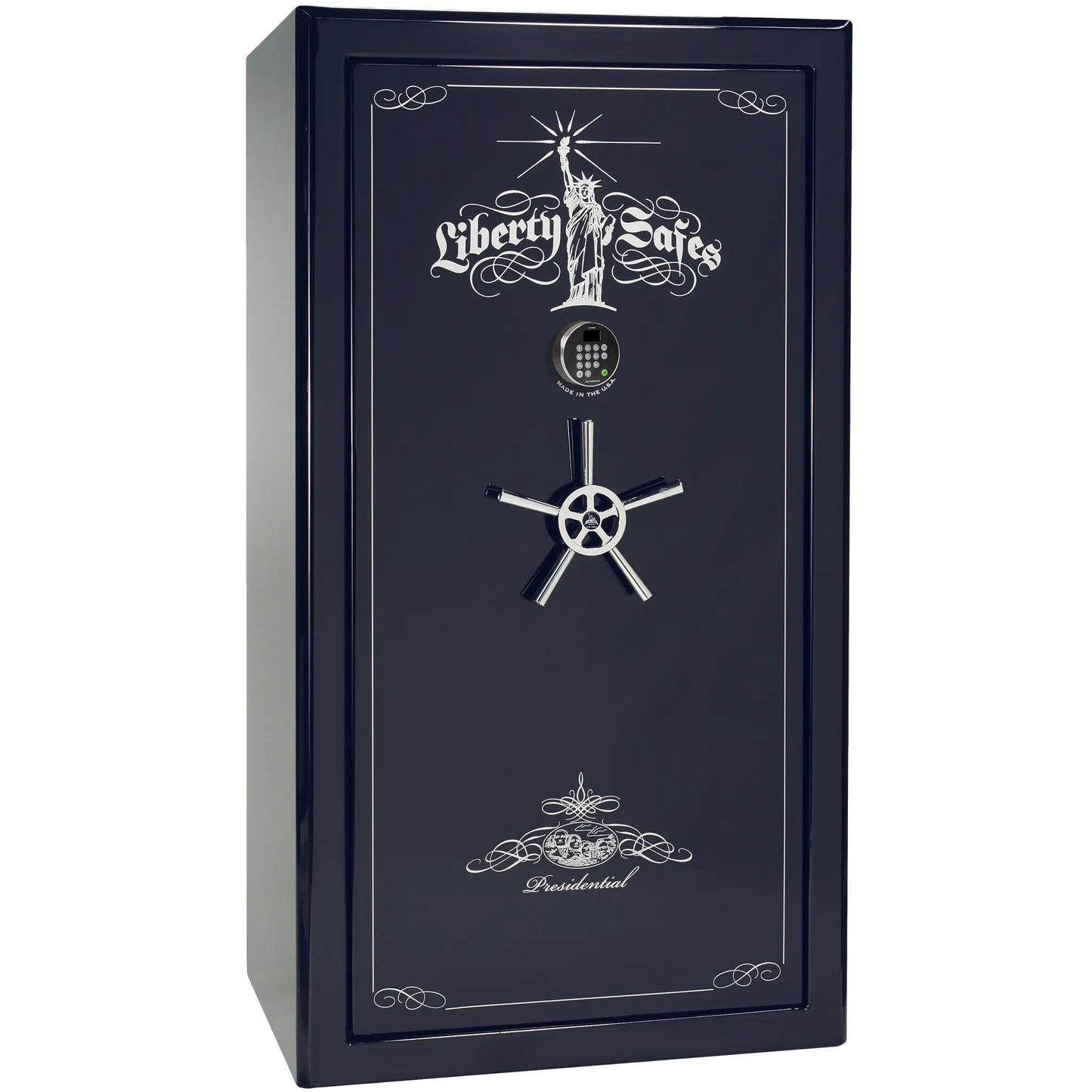 Liberty Safe Presidential 40 in Black Mirror Gloss, open door.