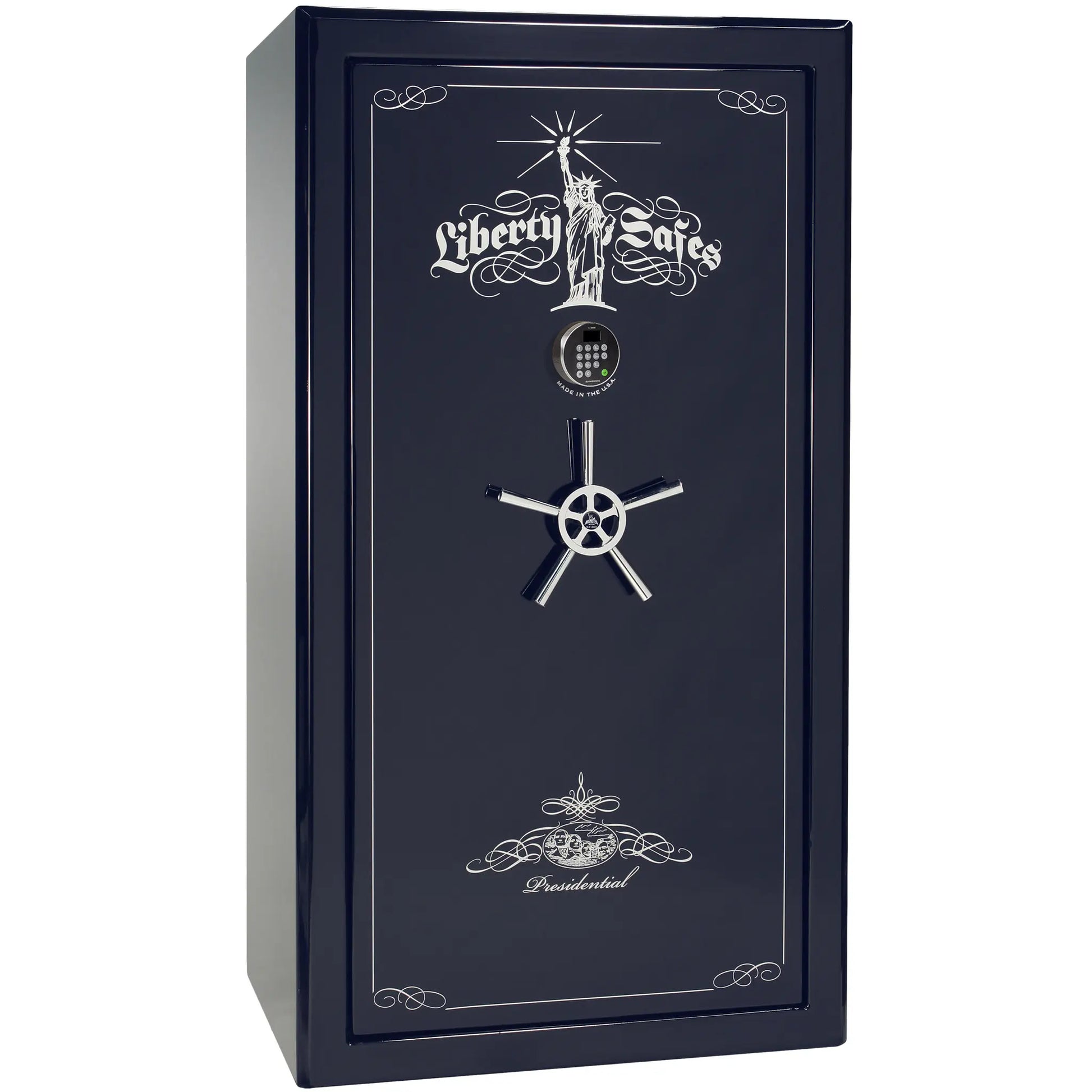Liberty Safe Presidential 40 in Black Mirror Gloss, open door.