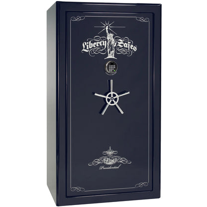 Liberty Safe Presidential 40 in Black Mirror Gloss, open door.
