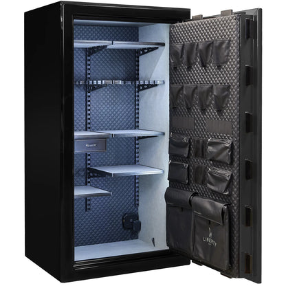 Liberty Presidential 40 safe in Two-Tone Charcoal Gloss with Signature interior.