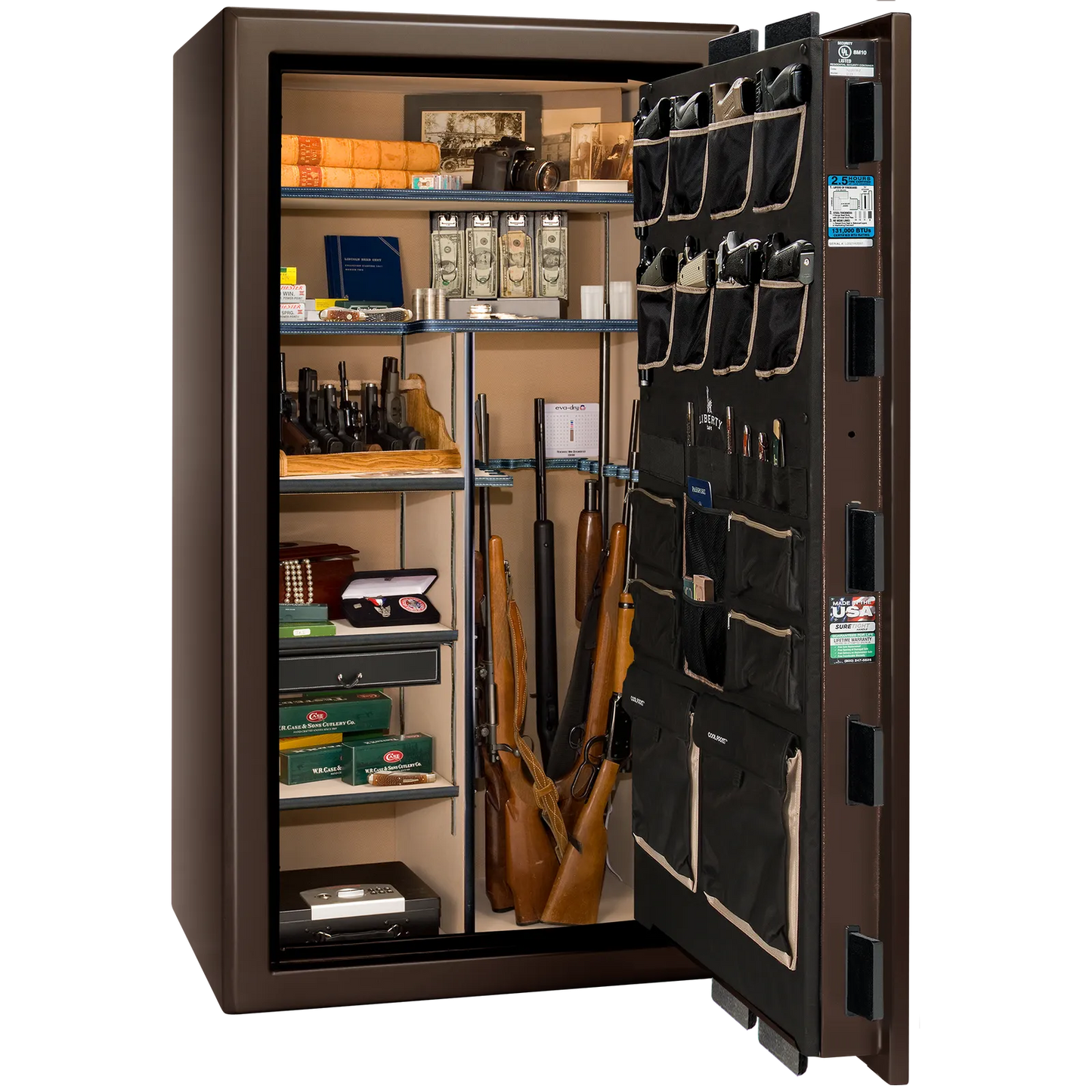 Liberty Safe Presidential 40 in Bronze Gloss, open door.