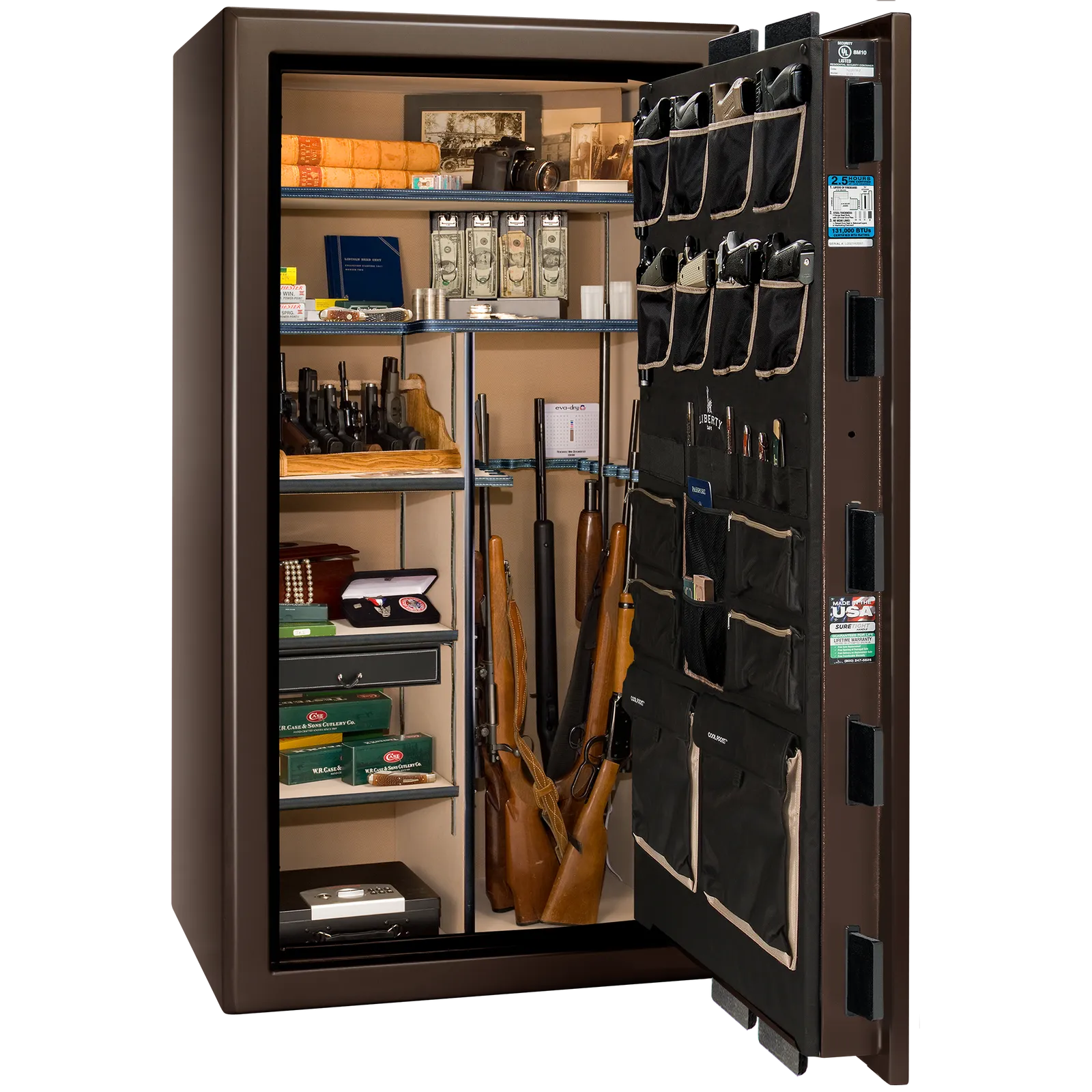 Liberty Safe Presidential 40 in Bronze Gloss, open door.
