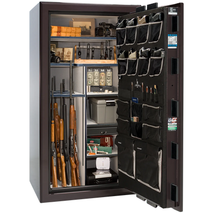 Liberty Safe Presidential 40 in Black Cherry Gloss, open door.