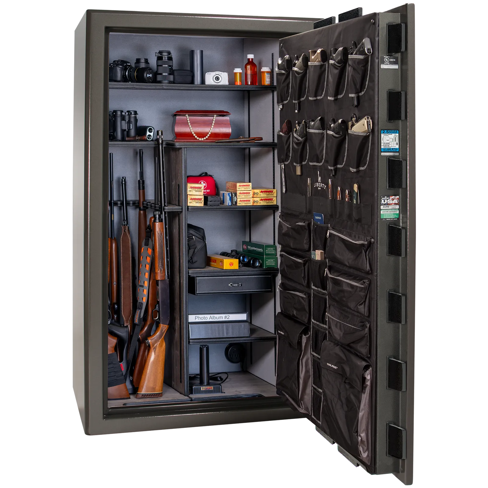 Liberty Safe Presidential 50 in Gray Marble with Black Chrome hardware